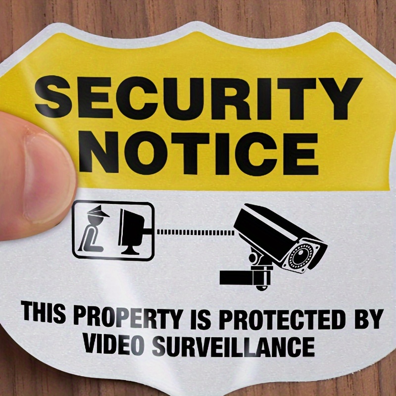 

5pcs High-visibility For 24/7 Surveillance & - Durable, Easy-install Wall Decals To Enhance Home & Business Safety