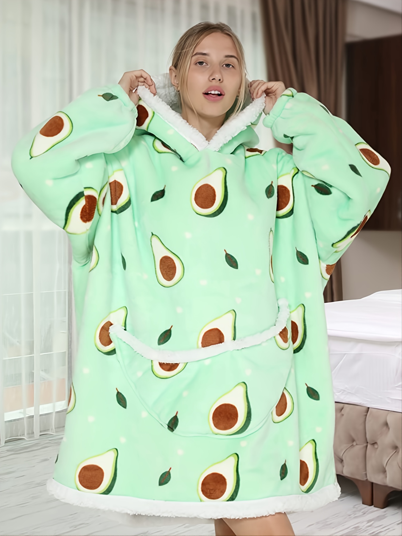 Soft Cozy Flannel House Robe Warm Fuzzy Cute Fruit Pattern - Temu