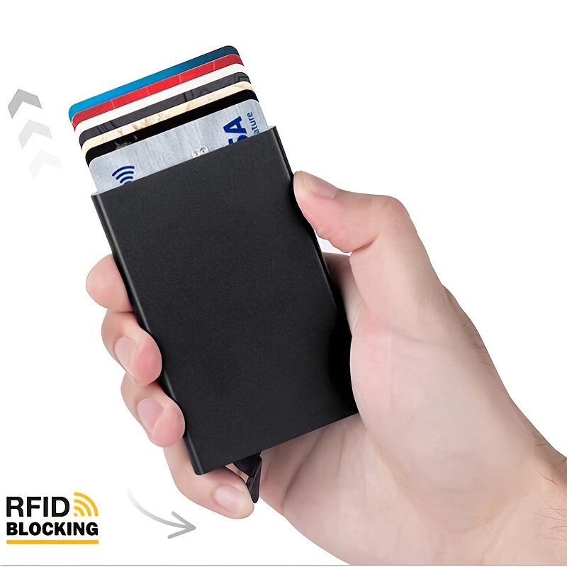 Anti-theft Id Credit Card Holder Porte Carte Thin Aluminium Metal
