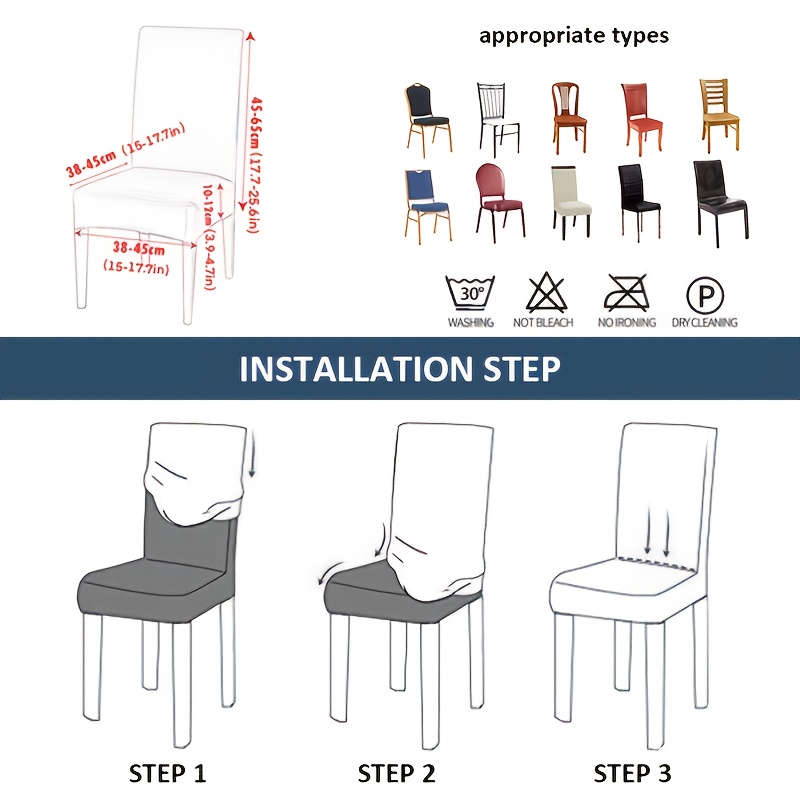 Solid Elastic Chair Slipcover Dining Chair Covers