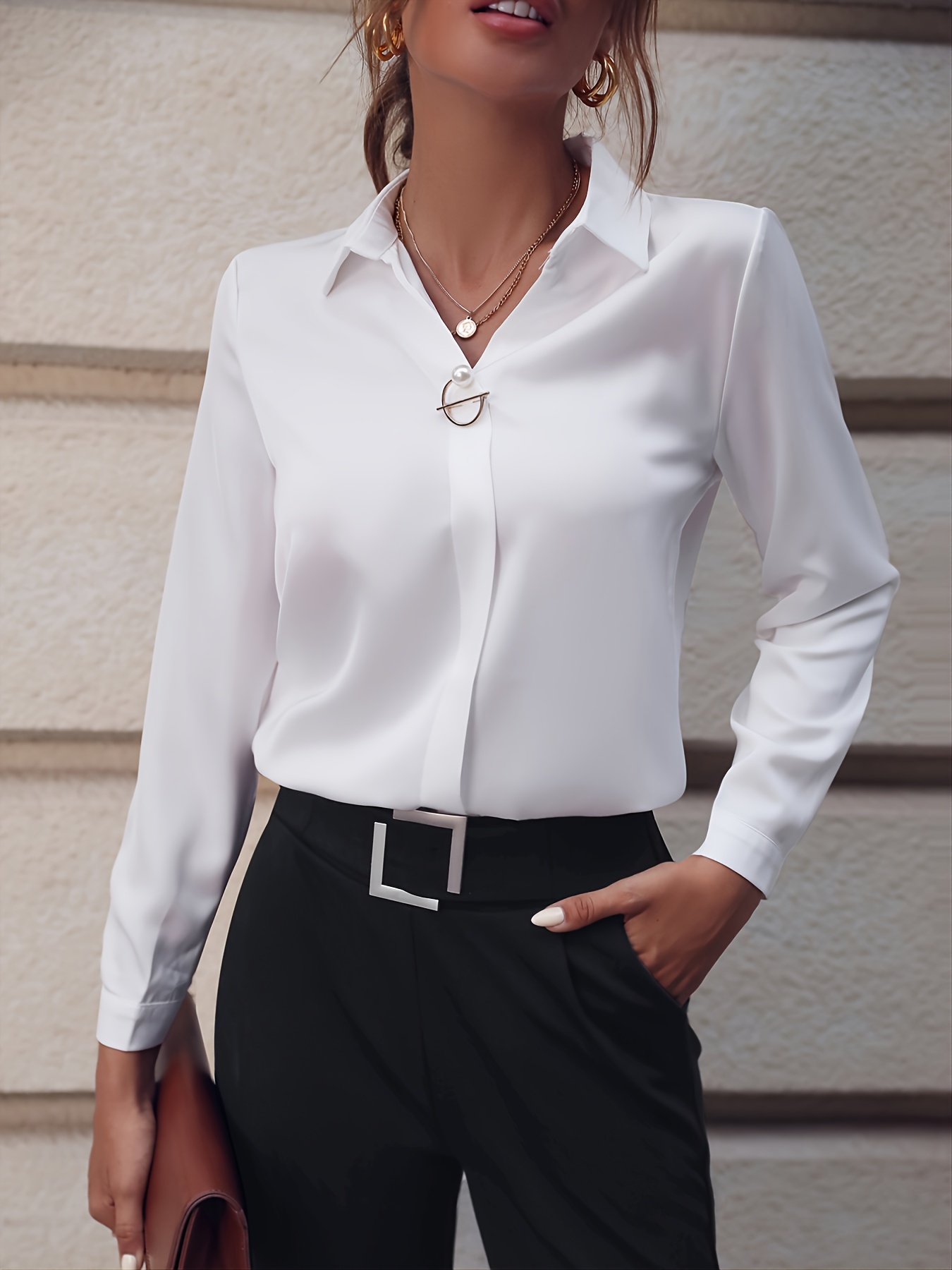 long sleeve white blouse