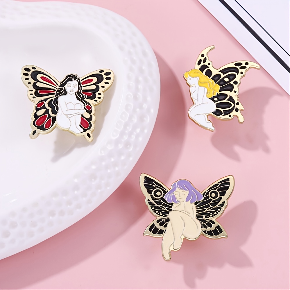 Butterfly Fairy Enamel Pins Animal Insect Lapel Pin for Clothes Metal  Badges