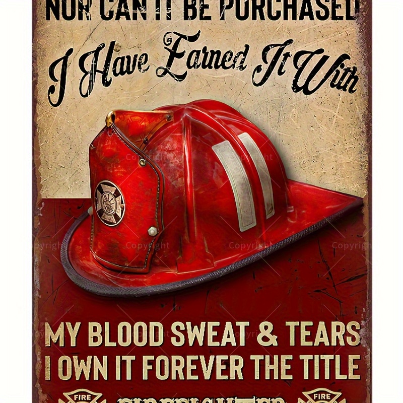 

Vintage Firefighter Metal Tin Sign - Perfect Gift For Firefighters, Humorous Wall Art For Fire Stations, Offices, Bars & More