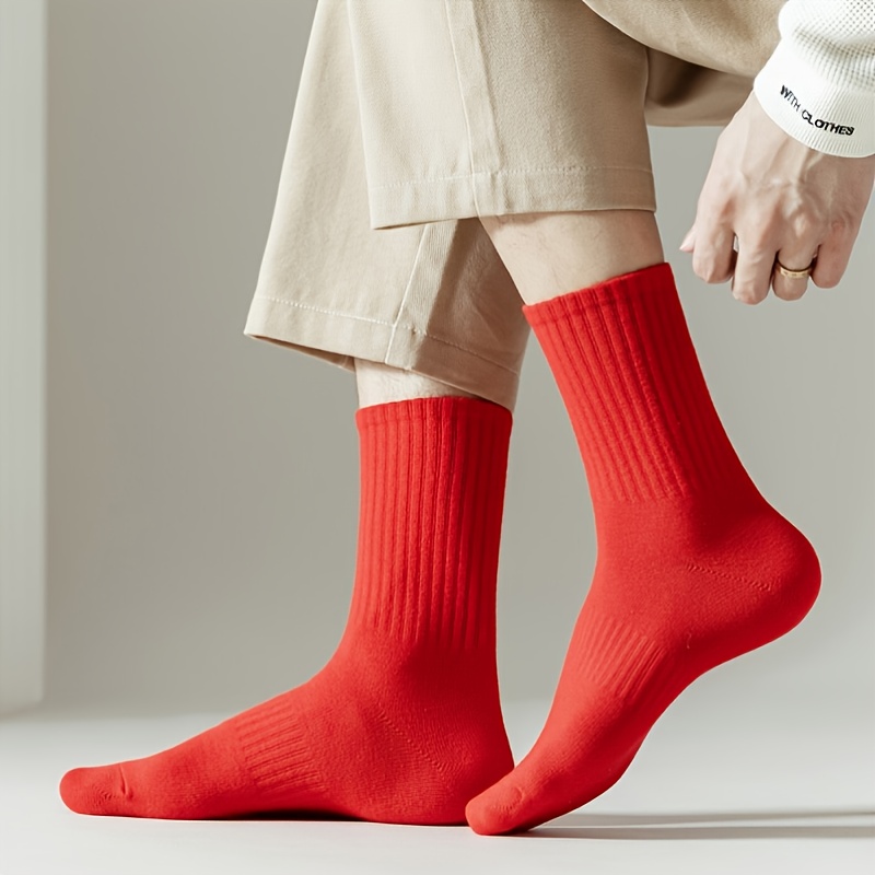 6 Pares De Calcetines Rojos De Año Nuevo Cómodos Calcetines - Temu