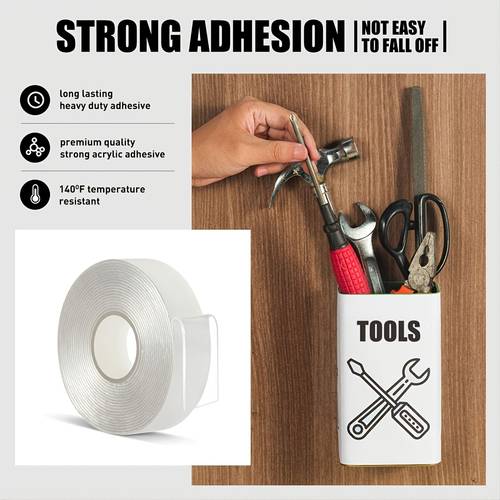 1pc 3cm*1m Nano Double Sided Tape Heavy Duty Mounting,Clear Removable Sticky Adhesive Strips No Damage Wall,Waterproof Reusable Thick Gel Grip