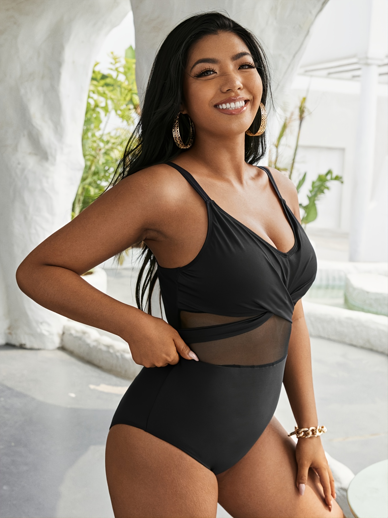 cross one piece swimsuit