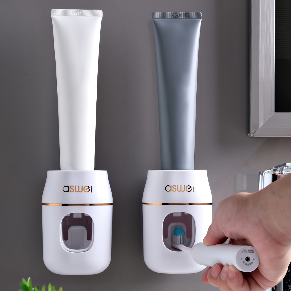 Dispensador de pasta de dientes, exprimidor eléctrico automático de pasta  de dientes con sensor montado en la pared para baño y baño