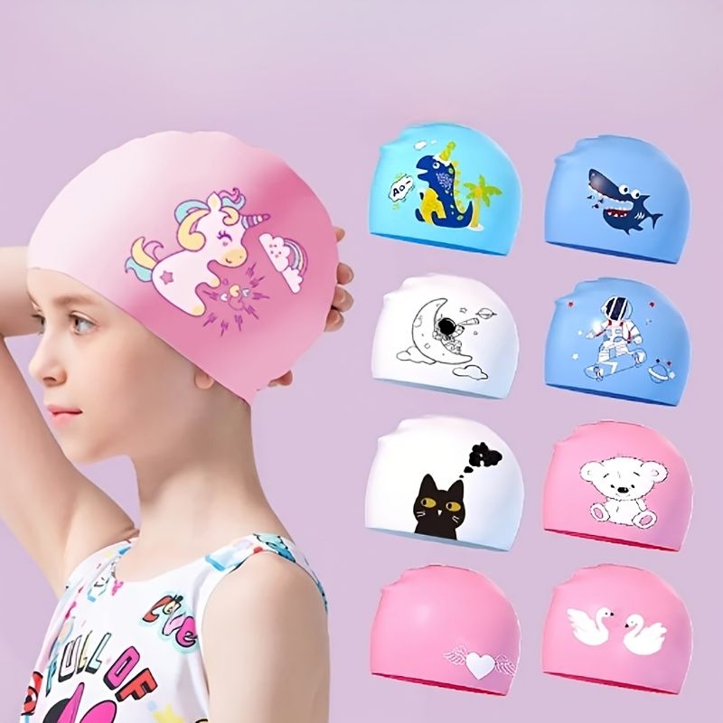 Kids Swimming Cap Silicone Waterproof Silicone Baby Cartoon Cute Swimming  Cap For Boys And Girls - Clothing, Shoes & Jewelry - Temu