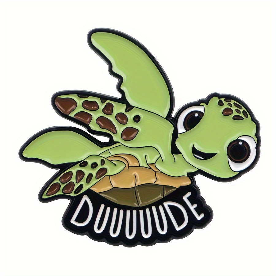 

1pc Novelty Turtle Enamel Pin Brooch, Cute Cartoon Design Alloy Unisex Fashion Accessory For Backpacks And Clothing