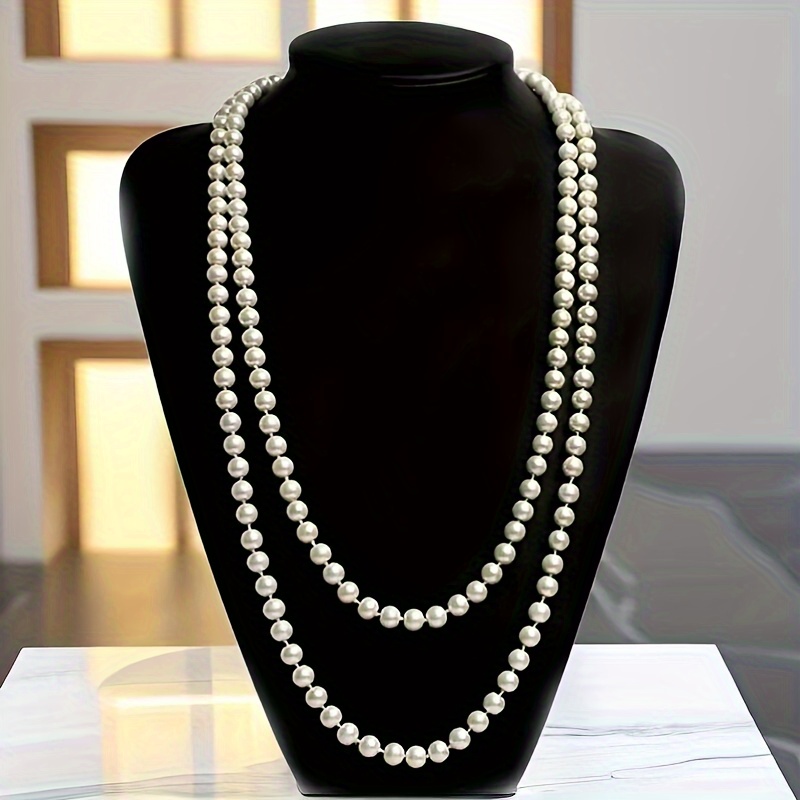 Pearl Sweater Chain Wedding Party Ladies Necklace - Temu