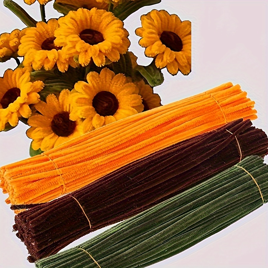 

300pcs Craft Pipe Cleaners Set – Flexible Nylon Iron Stems For Diy Sunflower Bouquet & Crafting Projects