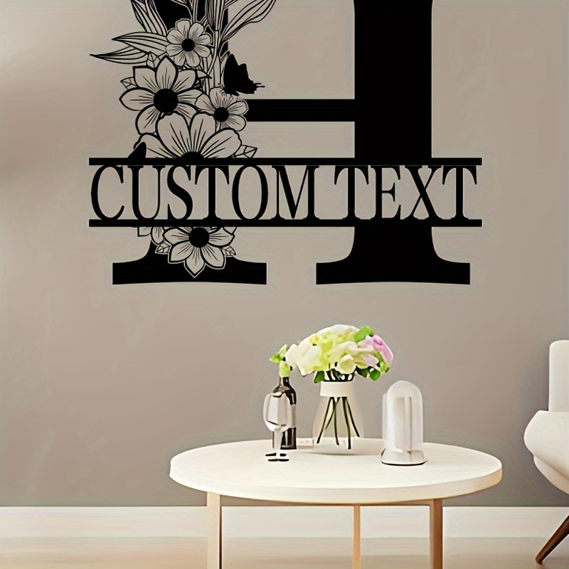 

Personalized Floral Monogram Metal Sign - Custom Text Wall Art, Home Decor & Housewarming Gifts