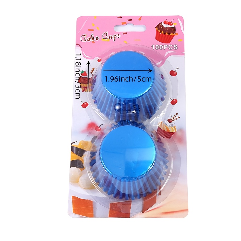 100pcs Blue Foil Cupcake Liners & Muffin Cups & Baking Cups For