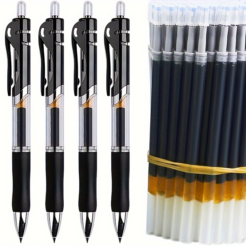 

55-pack Retractable Gel Pens, 0.5mm , Ink Level, Plastic Barrel, Black/red/, Office And School Stationery Supplies