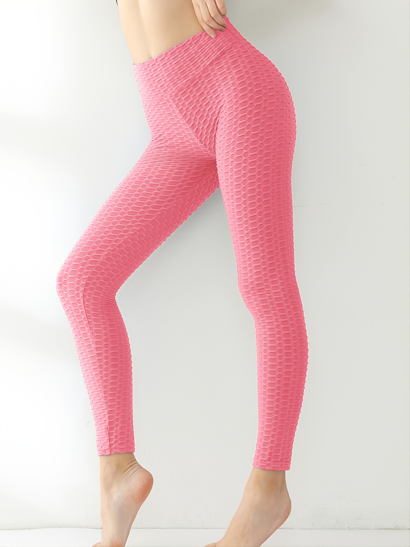 Women's Activewear: Honeycomb High waisted Textured Workout - Temu