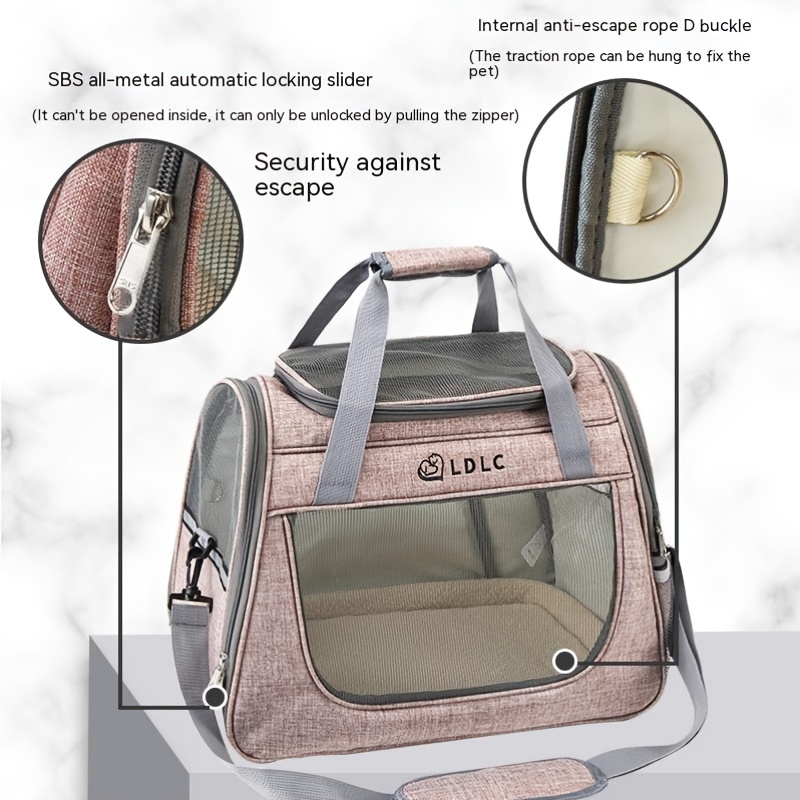 Cat and Dog Carriers Bag Airline Approved Self-Lock Zipper Opening