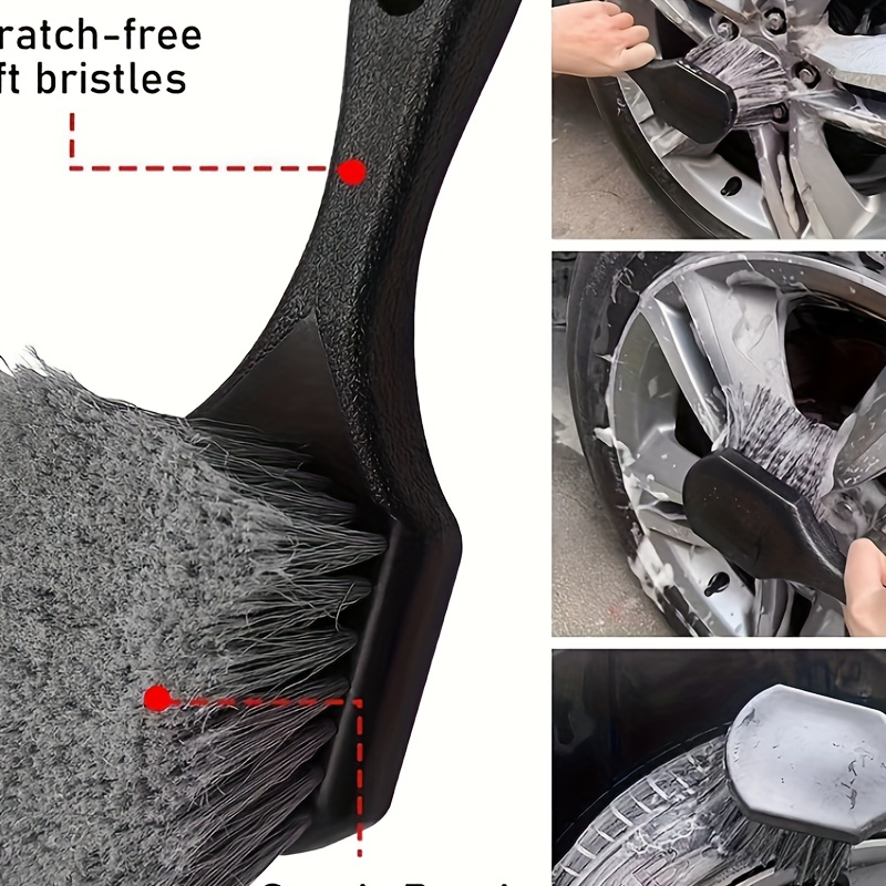 

Scratch-free Soft Bristles Car Wheel Brush - Sturdy Handle For Easy Tire Cleaning