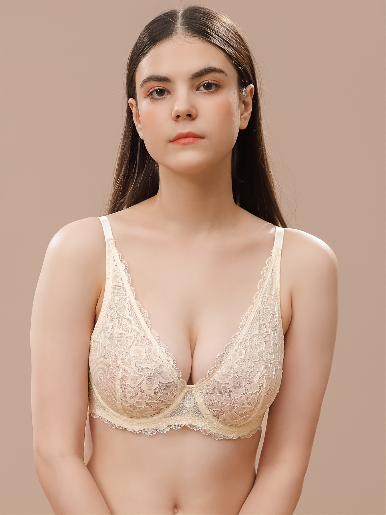 Valentines Gifts Mesh Hollow Bra Sheer Sexy Unlined Underwire Plunge  Embroidered Bra Womens Lingerie Underwear, Don't Miss These Great Deals