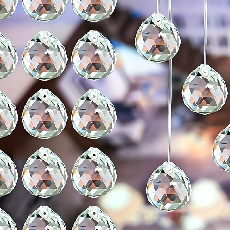 

20-piece 20mm Crystal Prism Pendants - Light Catching Faceted Glass For Chandeliers, Window Decor & Craft Embellishments