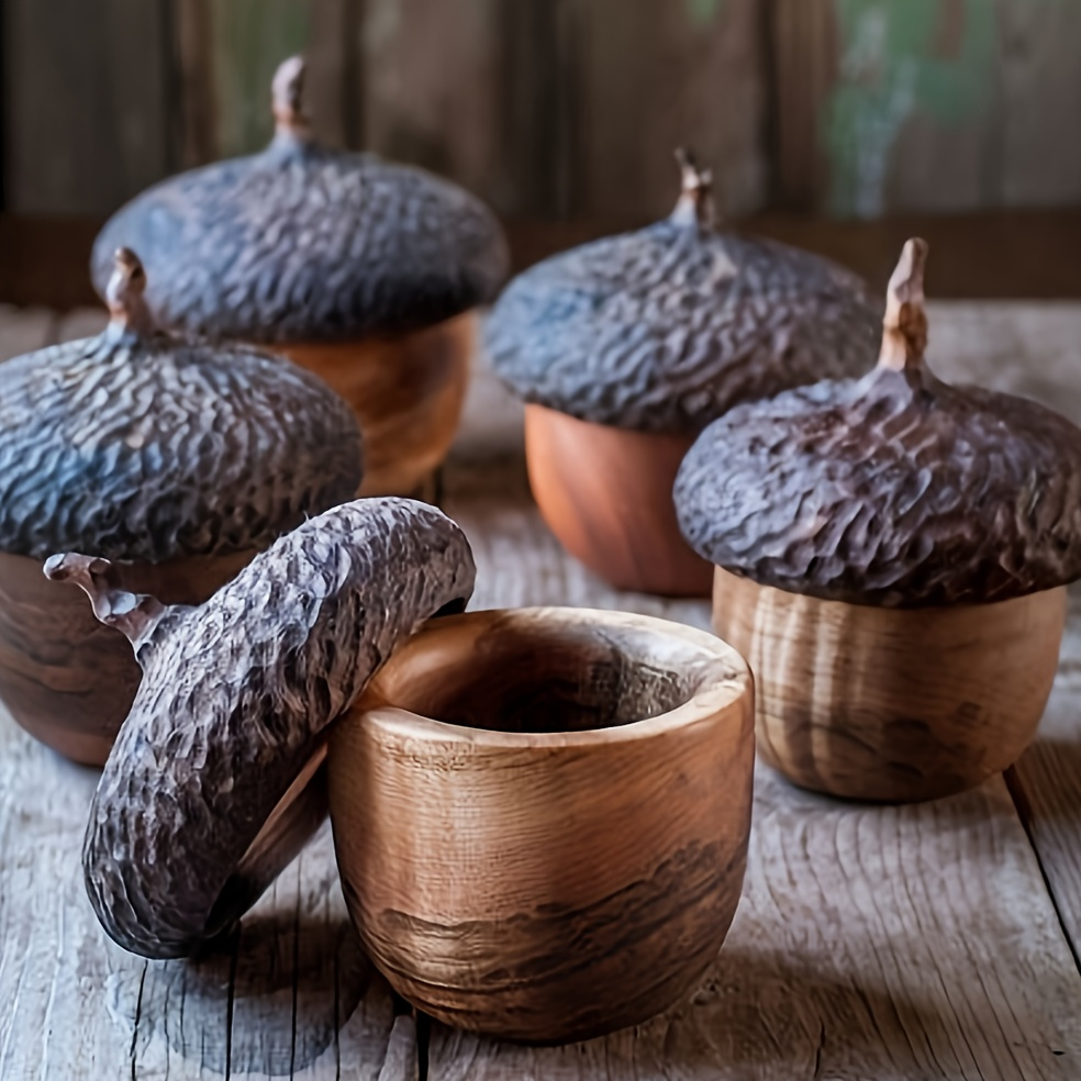 

Rustic -shaped Resin Storage Jar With Lid - Decorative Candy Holder For Home & Garden, Coffee Shops And Holiday Decor