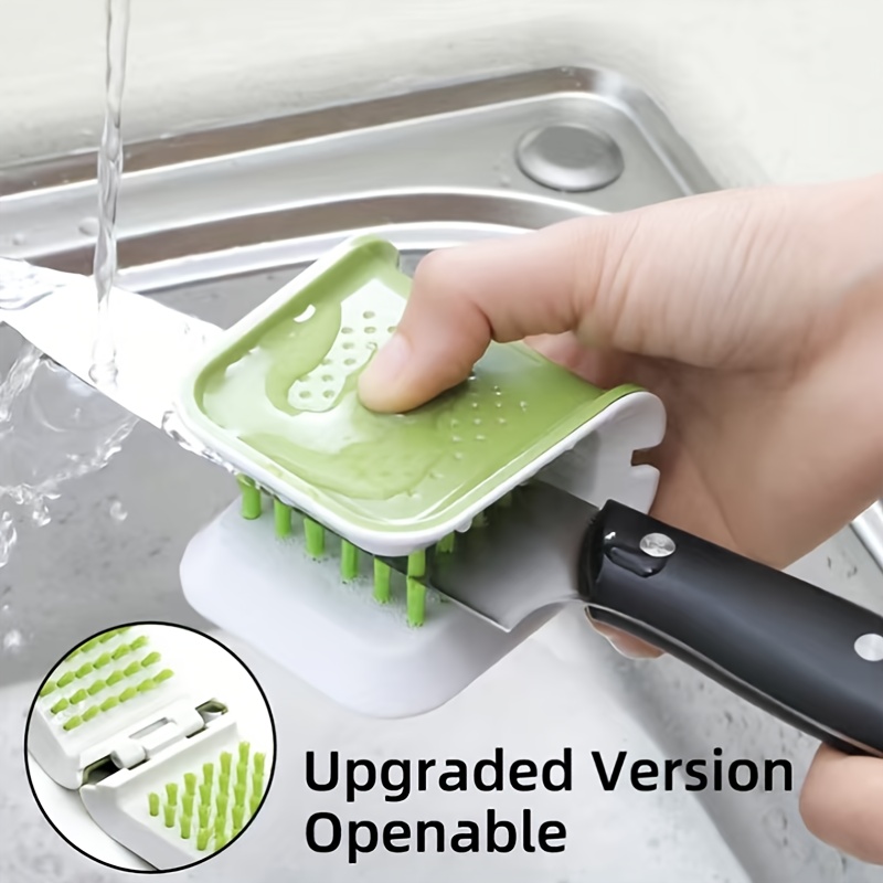 Non-slip Blade Brush, Knife Cleaner, U-shaped, Abs Cutlery Cleaner