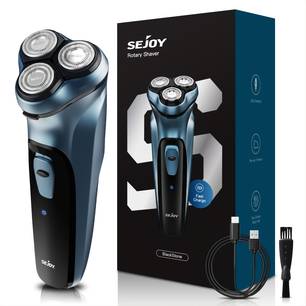 Sejoy Men's Electric Shaver Rechargeable Rotary Shaver Portable Beard Trimmer For Home Travel