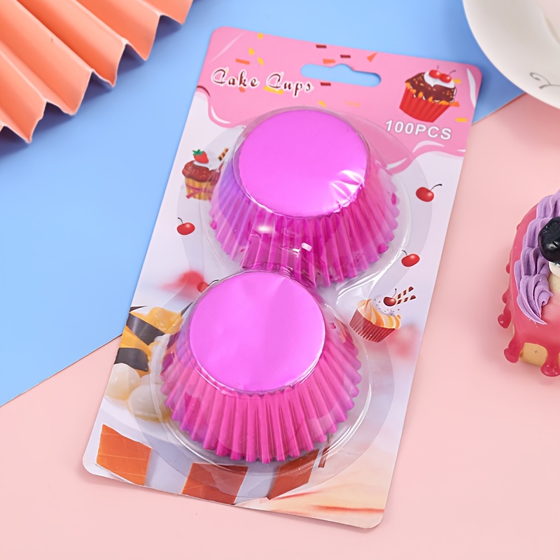 100pcs Round Aluminum Foil Cupcake Liners Disposable Thickened Baking Cups  High Temperature Resistant Muffin Cups Baking Accessories Party Supplies -  Home & Kitchen - Temu