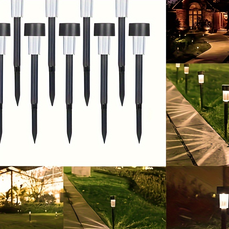 

10/20/30pcs Set - Dusk-to-dawn Solar Lawn Lights, Black Outdoor Decor, Smart Lights For Patio, Garden, Park, , Villa - Energy-saving & Attractive Design