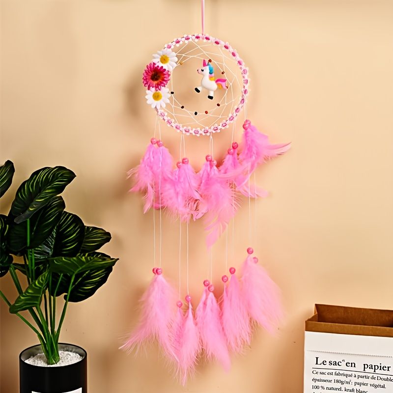 1pc Pink Flower Dream Catcher Flower Decor Dream Catcher Animal Doll Dream  Catcher Wall Hanging - Home & Kitchen - Temu
