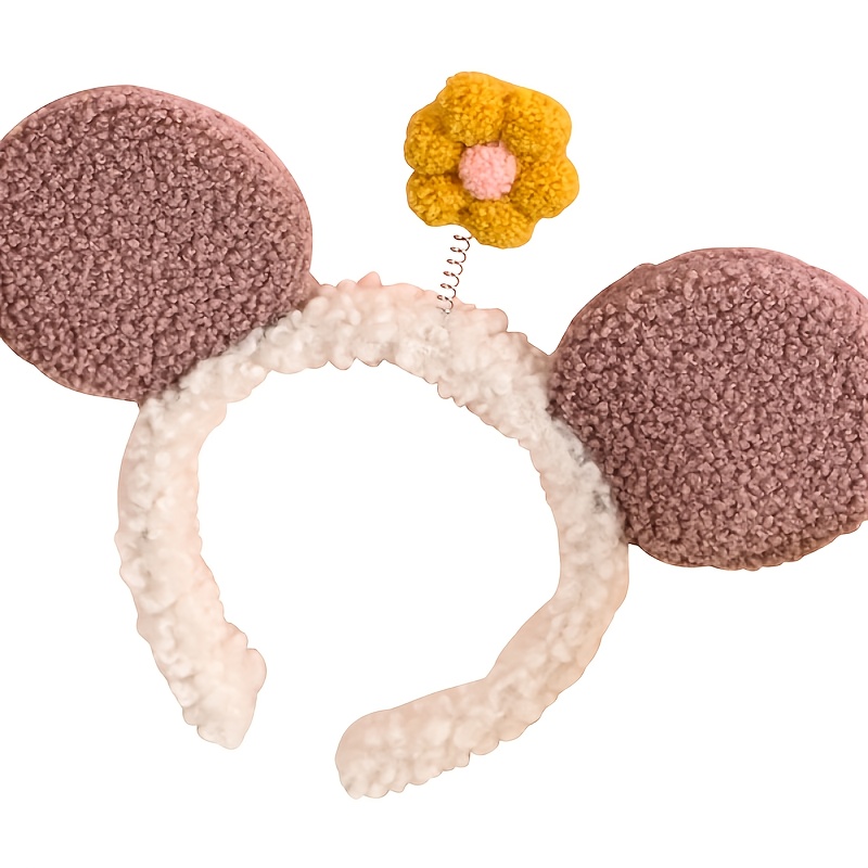 Mouse Ears Headband Flower Hair Hoops for Party Makeup