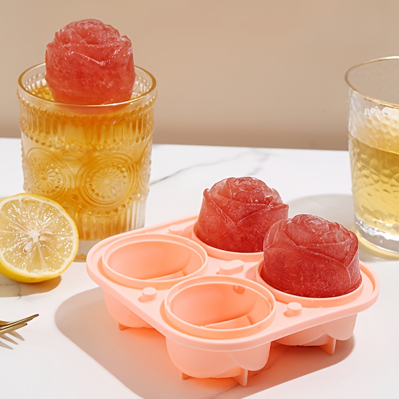 COOK WITH COLOR Silicone Ice Cube Trays - Large Ice Cube Maker Mold - Big  Ice Cubes with Lid for Whiskey, Cocktails & Bourbon, for Baby Food and