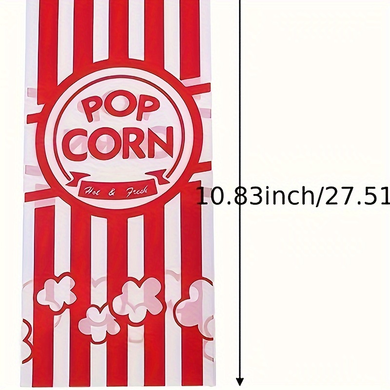 

100 Pcs Popcorn Cellophane Bags - Perfect For Parties And Carnivals! - Food Service Packaging - Cotton Outer Layer - Baked Goods