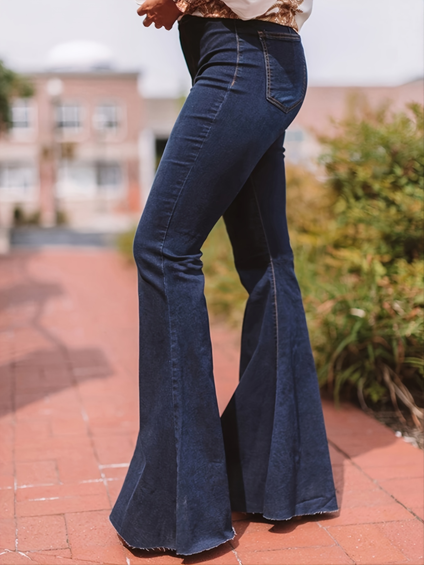 Women's Flared Pants Hipster Jeans Slim Fit Stretch Skinny Jeans