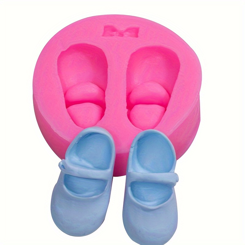 

1pc 3d Cute Little Bow Shoes Silicone Cake Mold - Perfect For Chocolate, Candy, And Fondant Decorating