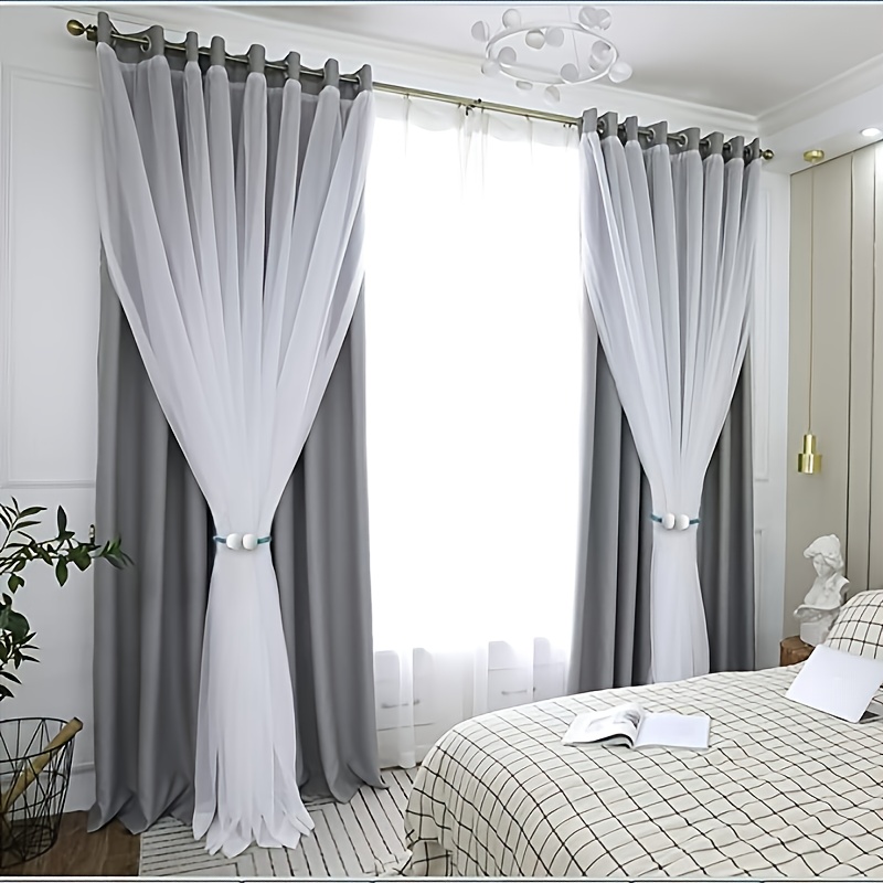 2pcs Faux Pearl Curtain Tiebacks for Blackout & Sheer Windows