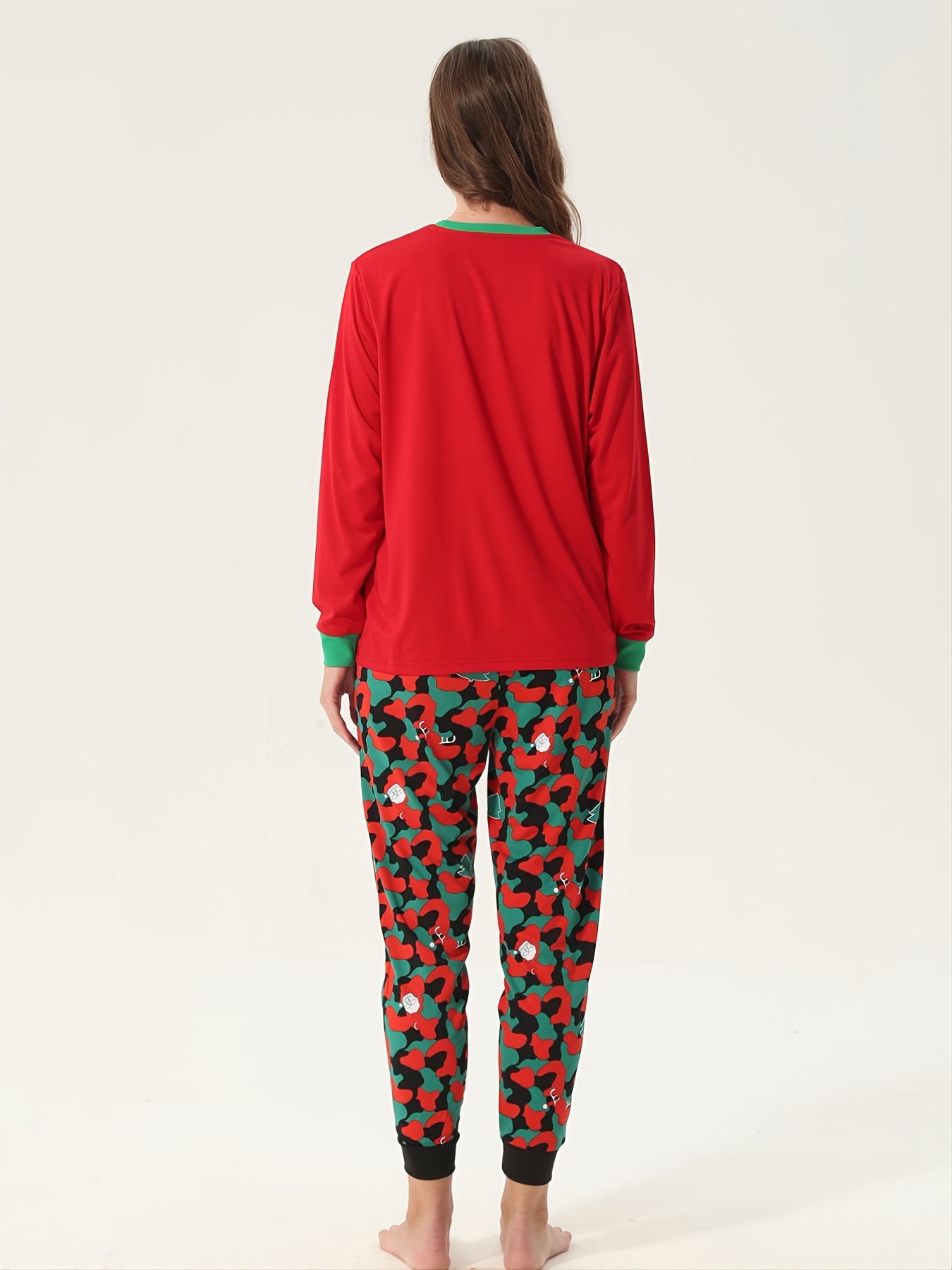 Women's Red Christmas Pajama Pants Loungewear, Cute Lounge Pants