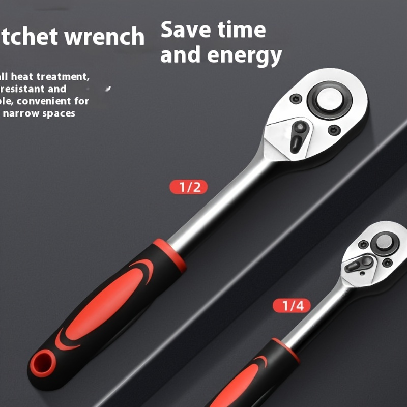 

24 Teeth Ratchet Wrench, High Carbon Steel Material, Quick Release Torque Wrench, Multifunctional Universal Socket Wrench - Durable And Wear-resistant