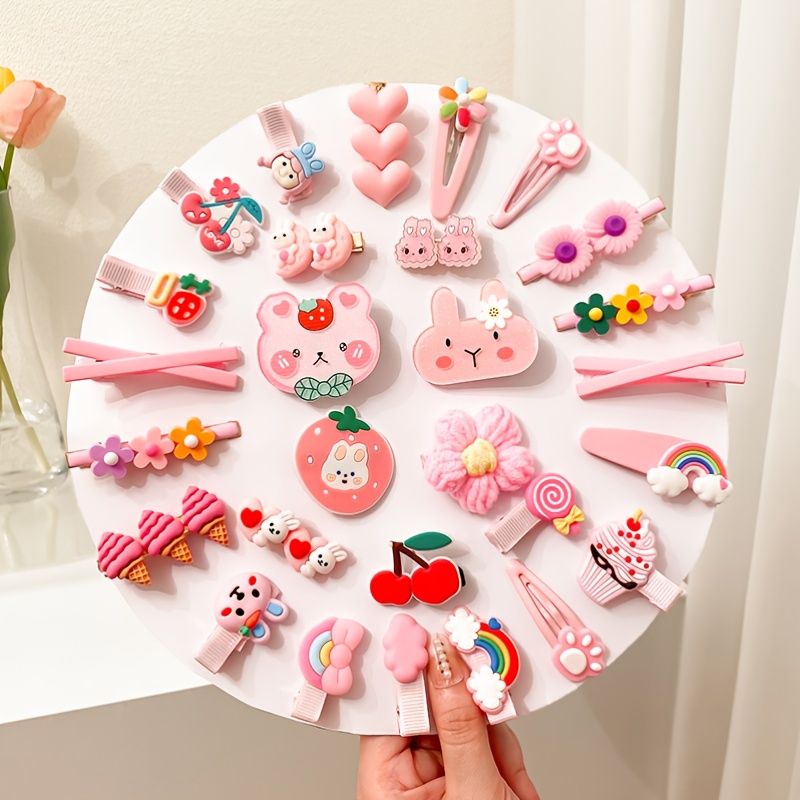 Temu 50pcs Creative Cute Cartoon Hair Clips Set Decorative Hair Accessories Holiday Party Gift for Girls,$5.99,free returns&free ship,42-piece Set [Bag]