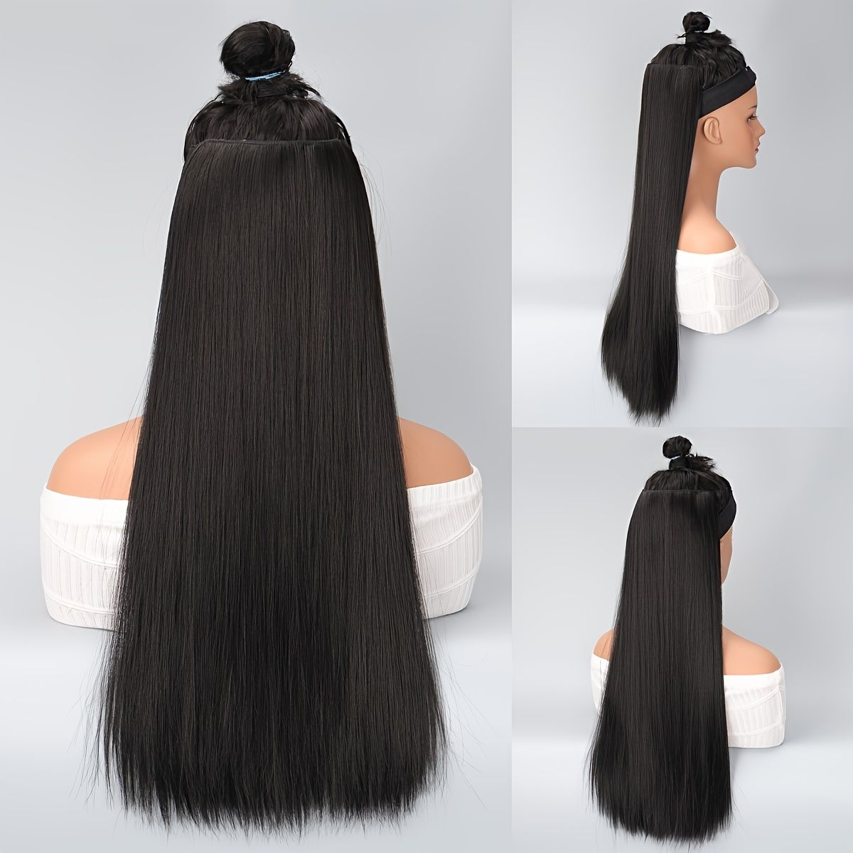 Wig Women's Long Hair One Piece Traceless Hair Extensions Fluffy To Increase  Hair Volume Invisible Hair Patches Connected To Full Head Straight Hair  Patches - Beauty & Personal Care - Temu