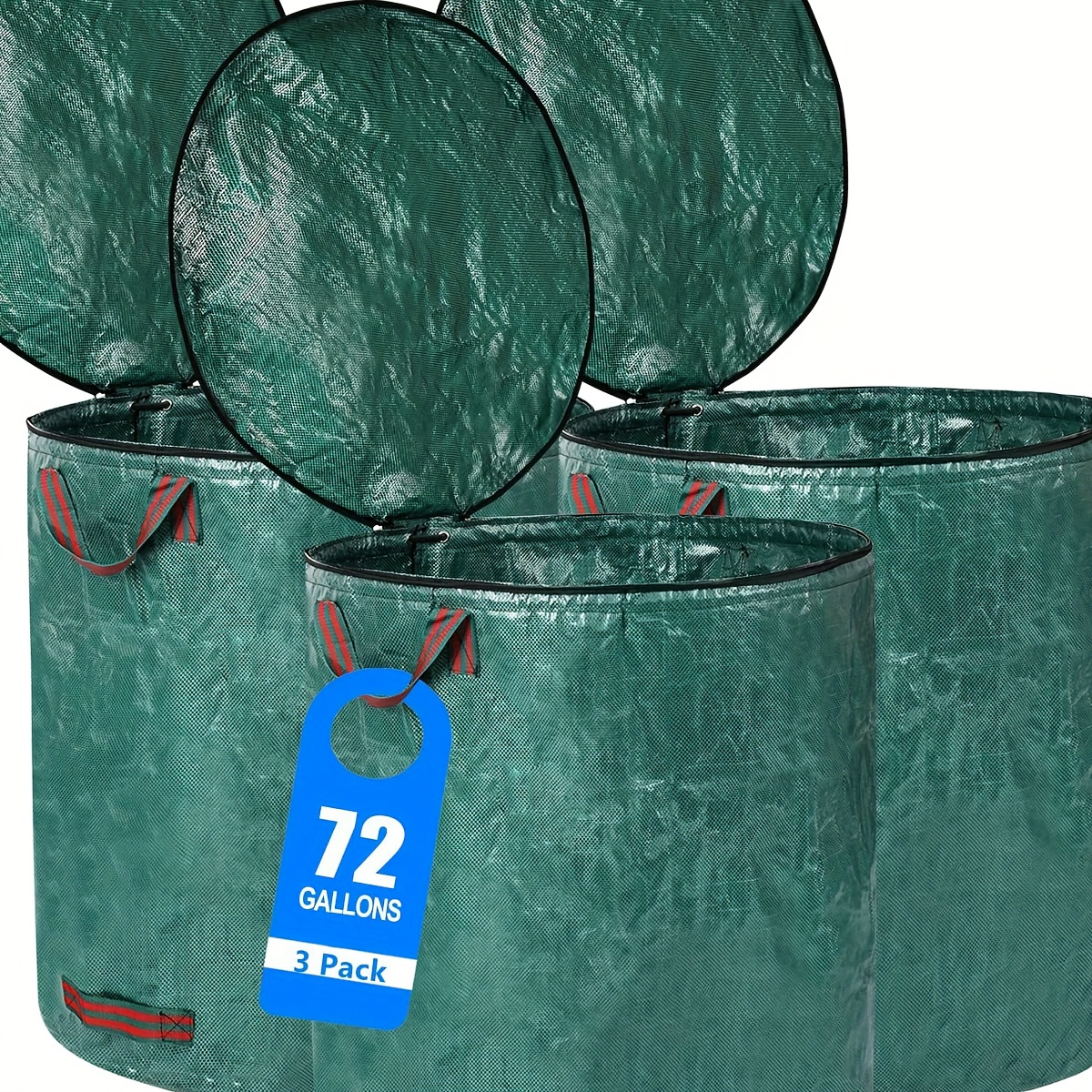 

3- 72 Gallon Reusable Lawn Lid And Handles, Large Folding Lawn Bag Stand, Heavy- Bin, Trash , , , , Pp , For , Lawn, And Use