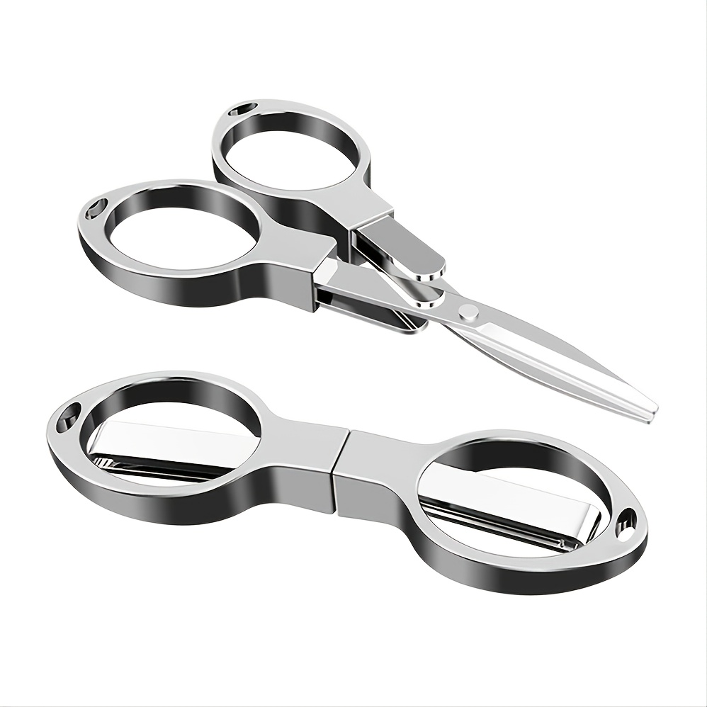 1Pc Folding Keychain Scissors Small Glasses Shaped Travel Scissors