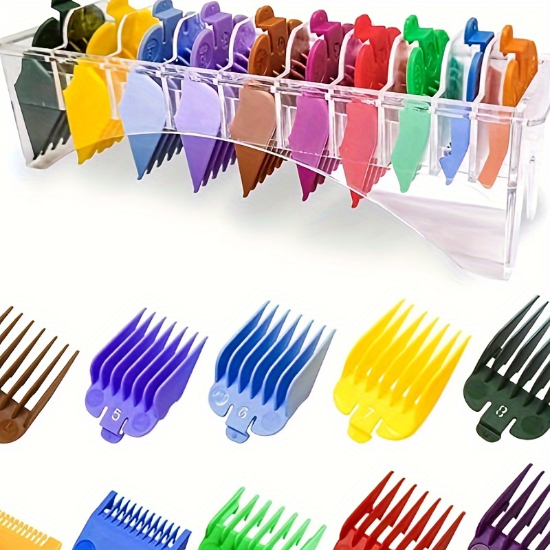 

Professional Hair Set With Organizer - 8/10 Cutting Combs For Clippers, Includes Storage Case - Essential Hairdressing Tools (colors )