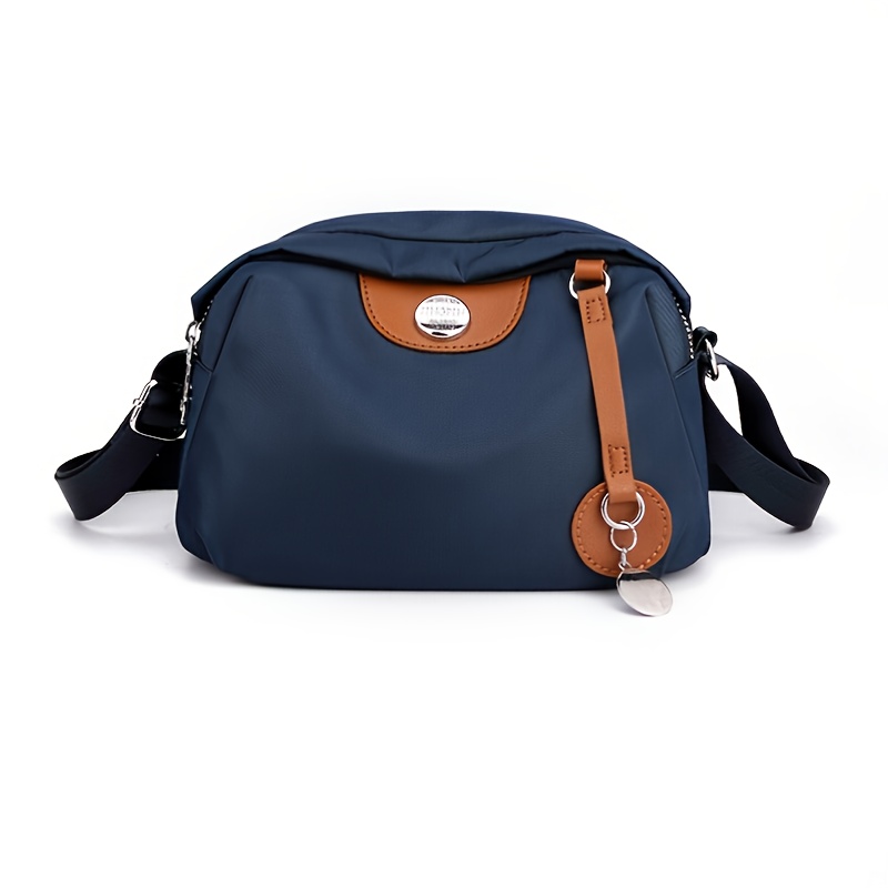 Nylon Shoulder Bag, Women's Lightweight Solid Color Crossbody Bag