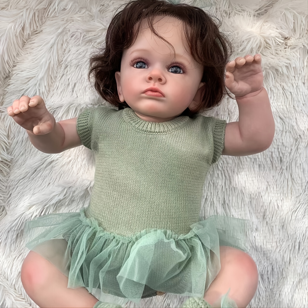 23'' Silicone Reborn Baby Doll Full Body Soft Vinyl Realistic Newborn Girl  Dolls