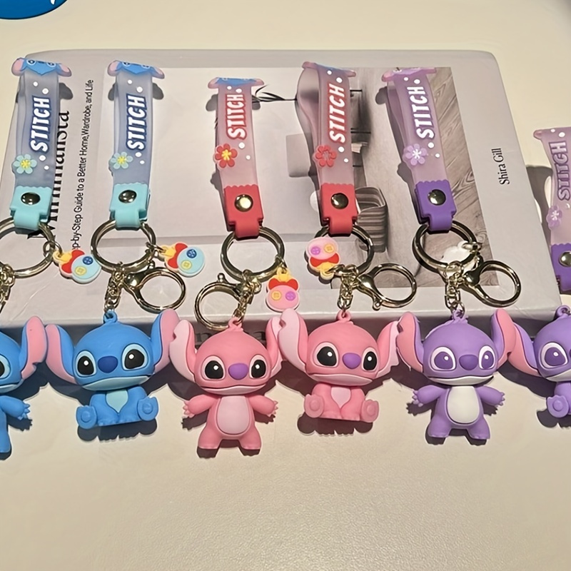 

Disney 1pc Cute Cartoon Stitch Keychain, Adorable Chibi Style Stitch Key Ring, Unisex, Fun Collectible Accessory