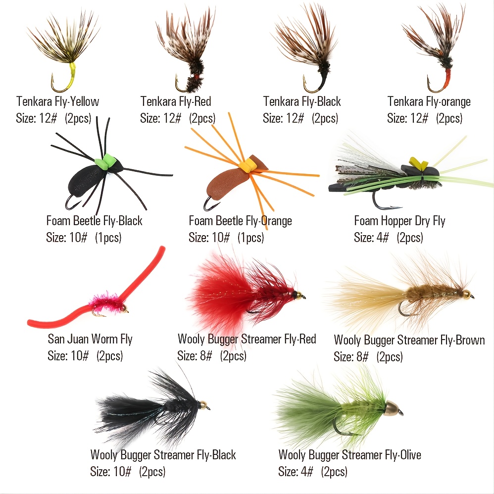 10pcs/Pack Fly Fishing Lures Assorted Wet Flies Trout Fishing