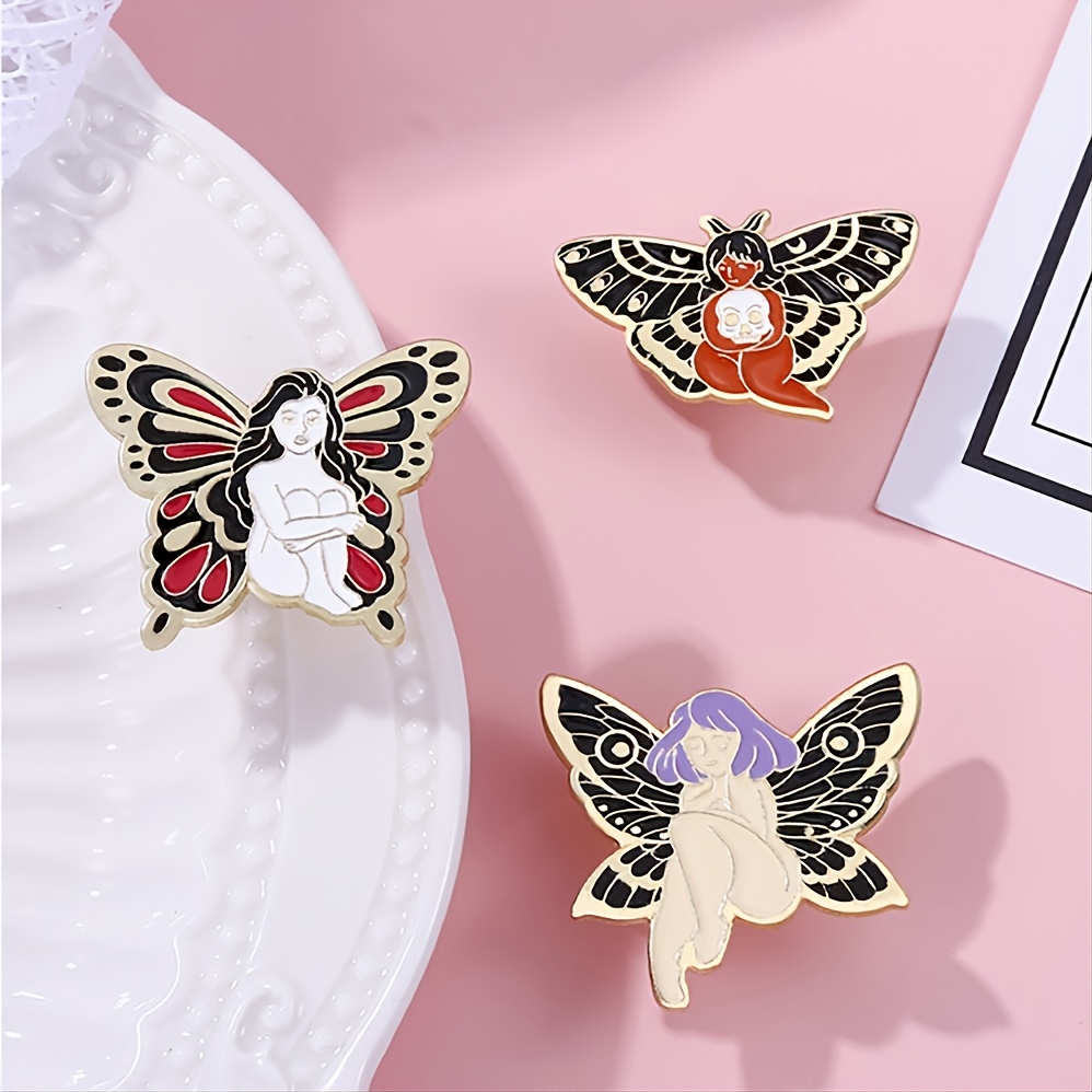 Floral Moth Butterfly Enamel Anime Pins Custom Insect - Temu