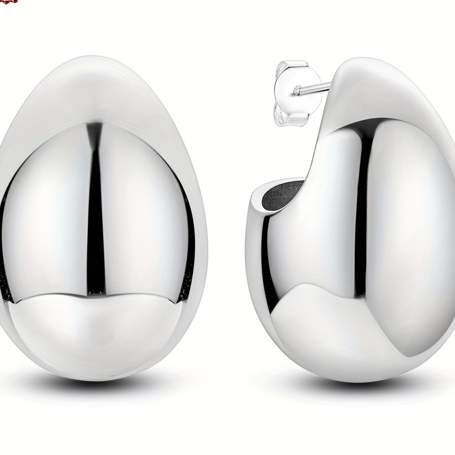 

925 Sterling Silver 3d Egg Stud Earrings, A Pair Of Fashion Stylish Cute Jewelry Suitable For , Holiday, Parties, Day, Valentine's Day, Graduation, Women And Girls Teen Lovers Birthday Gifts