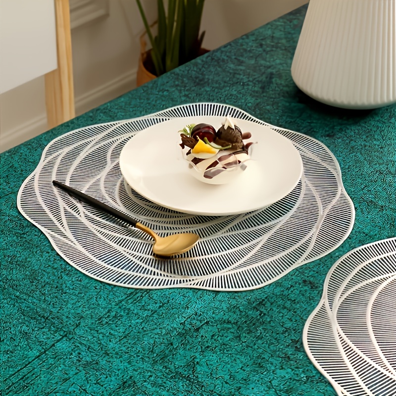 Elegant Round Flower Placemat For Dining Table Setting - Temu