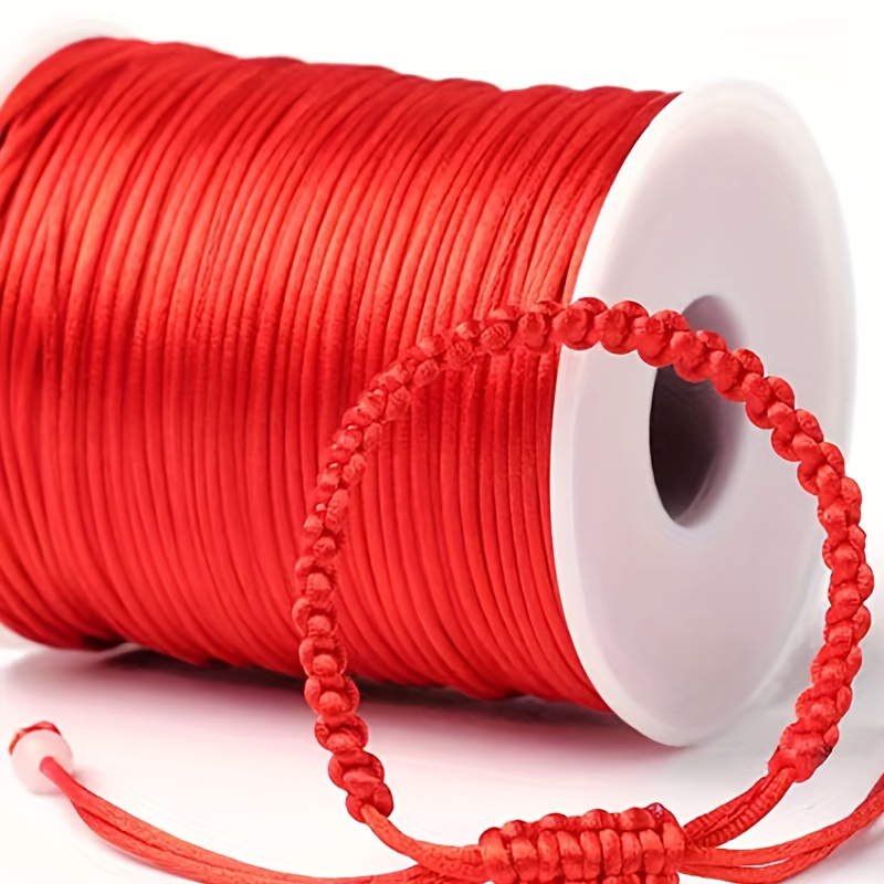 

Polyester Beading Cord, 1.5mm Red Inelastic Thread, 100m Roll For Jewelry Making, Diy Bracelets, Necklaces Weaving Craft Supplies